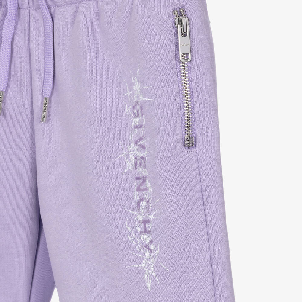 Givenchy-Girls Lilac Purple Joggers | Childrensalon Outlet