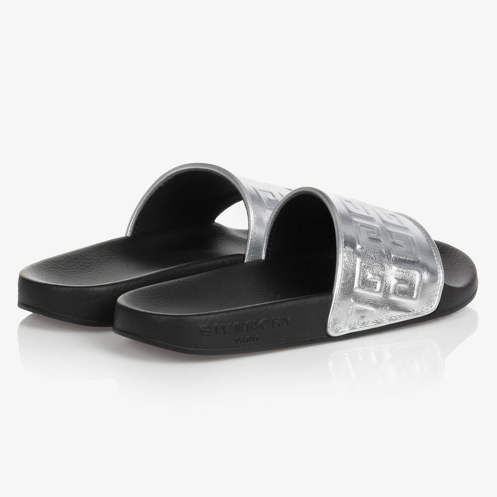 Givenchy-Шлепанцы цвета серебристый металлик | Childrensalon Outlet