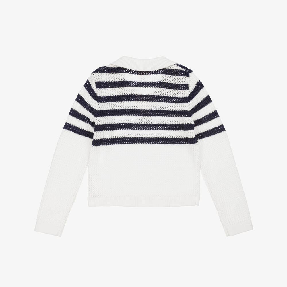 Givenchy-Girls Navy & White Knit Pullover | Childrensalon Outlet