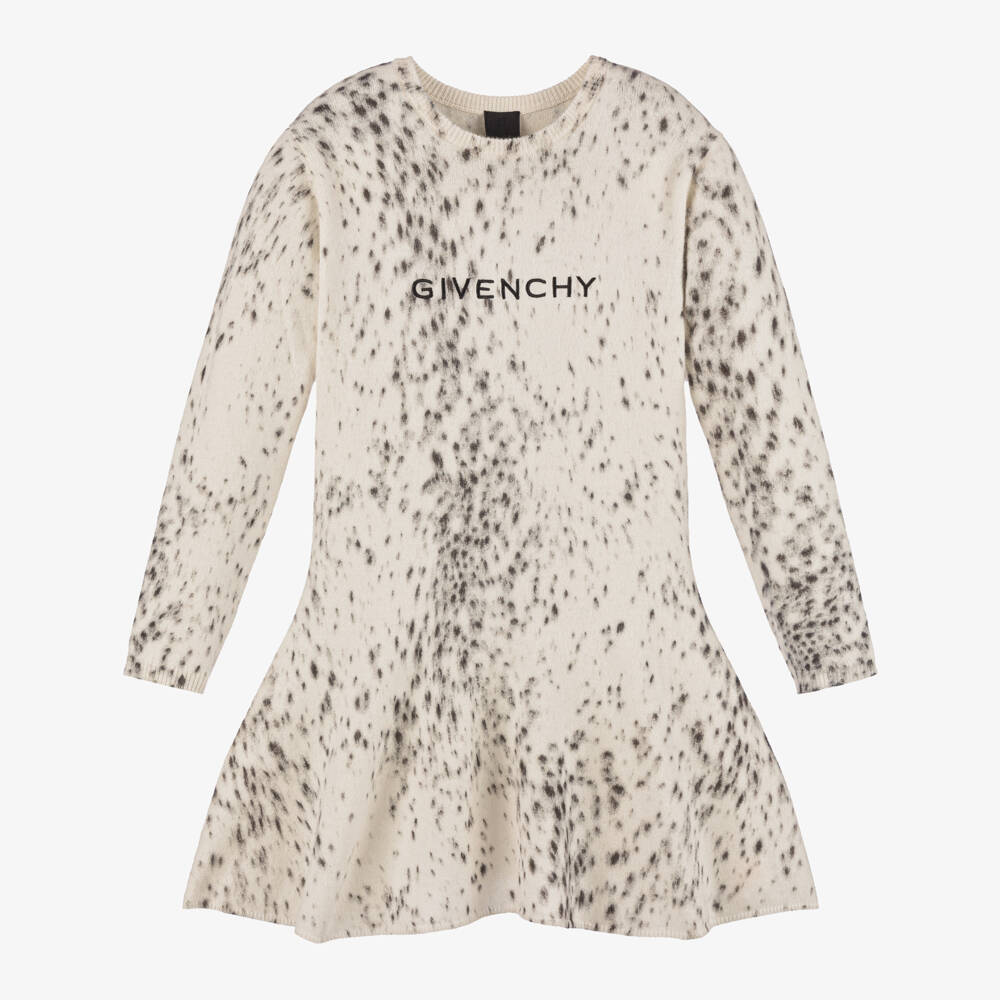 Givenchy-Girls Ocelot Patterned Wool Dress | Childrensalon Outlet