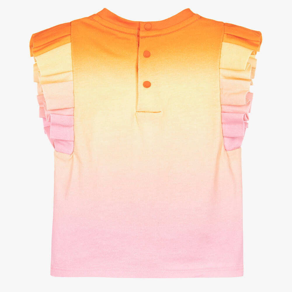 Givenchy-Girls Orange & Pink Ombré Logo Top | Childrensalon Outlet