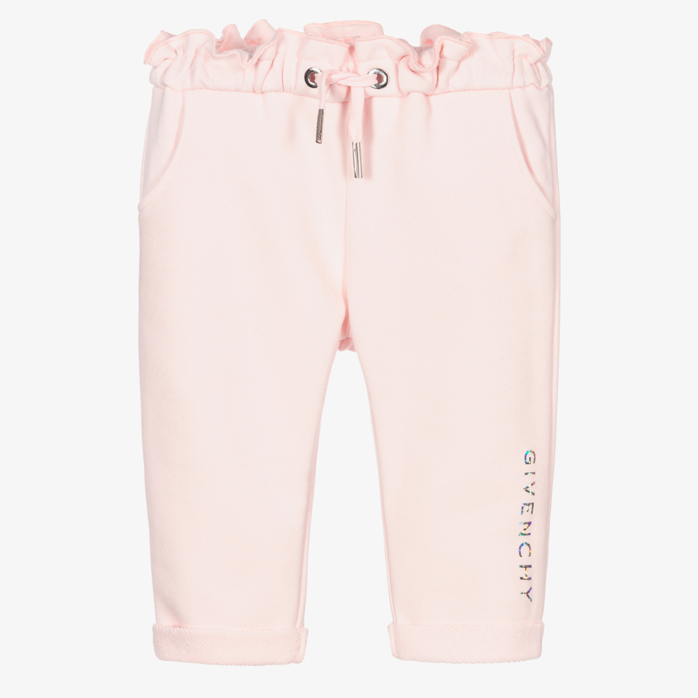 Givenchy - Girls Pale Pink Logo Joggers | Childrensalon