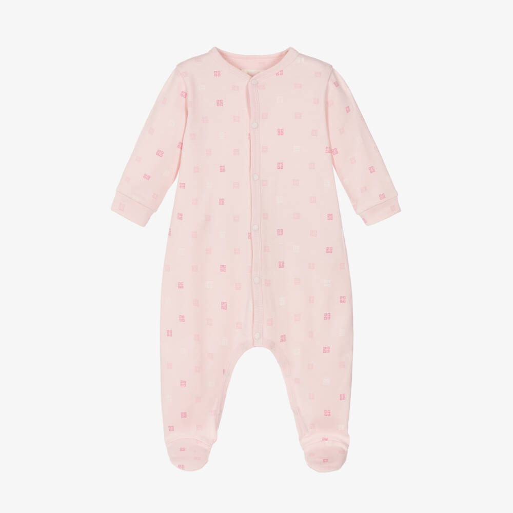 Givenchy-Girls Pastel Logo Cotton Babygrow | Childrensalon Outlet
