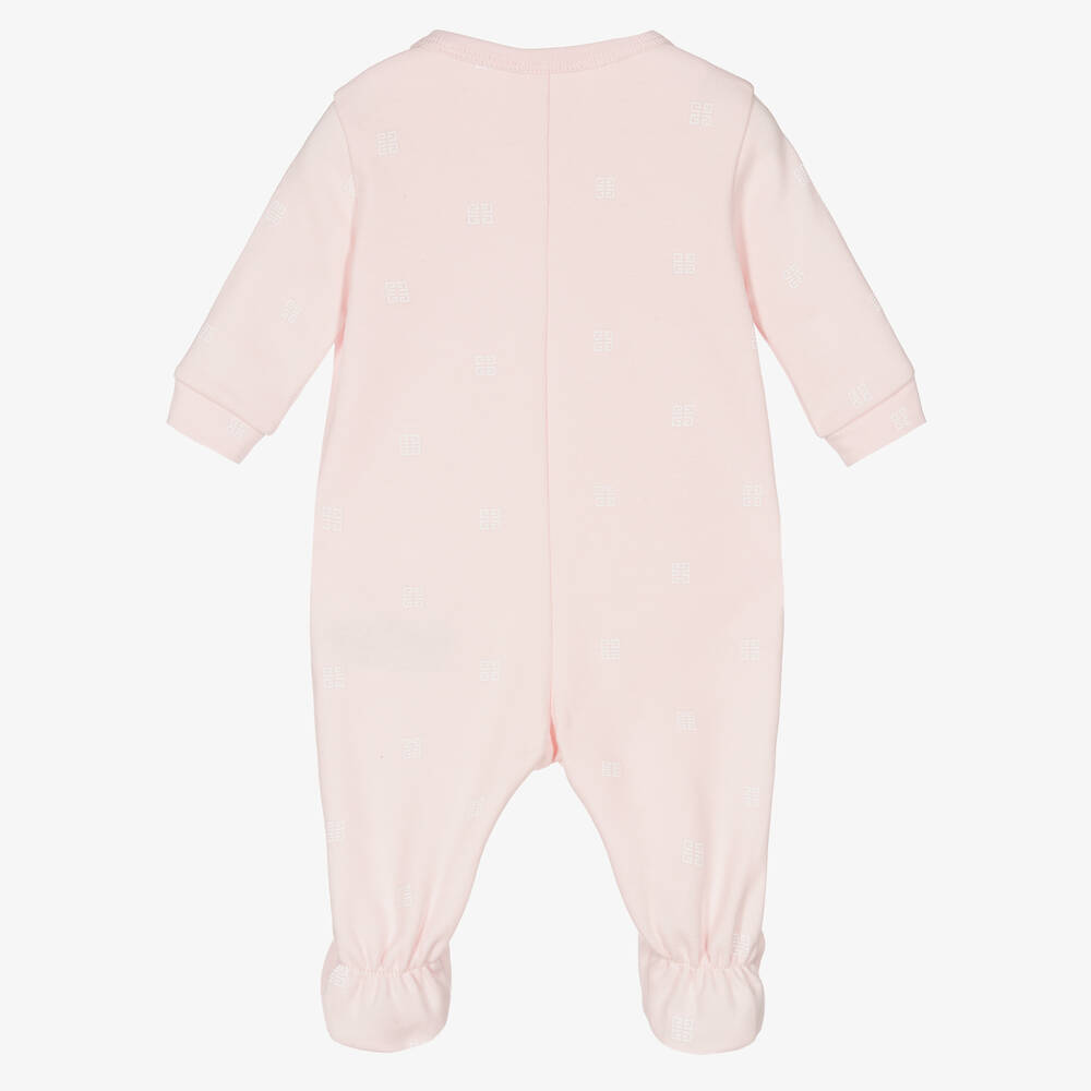 Givenchy-Розовый хлопковый комбинезон 4G для девочек | Childrensalon Outlet
