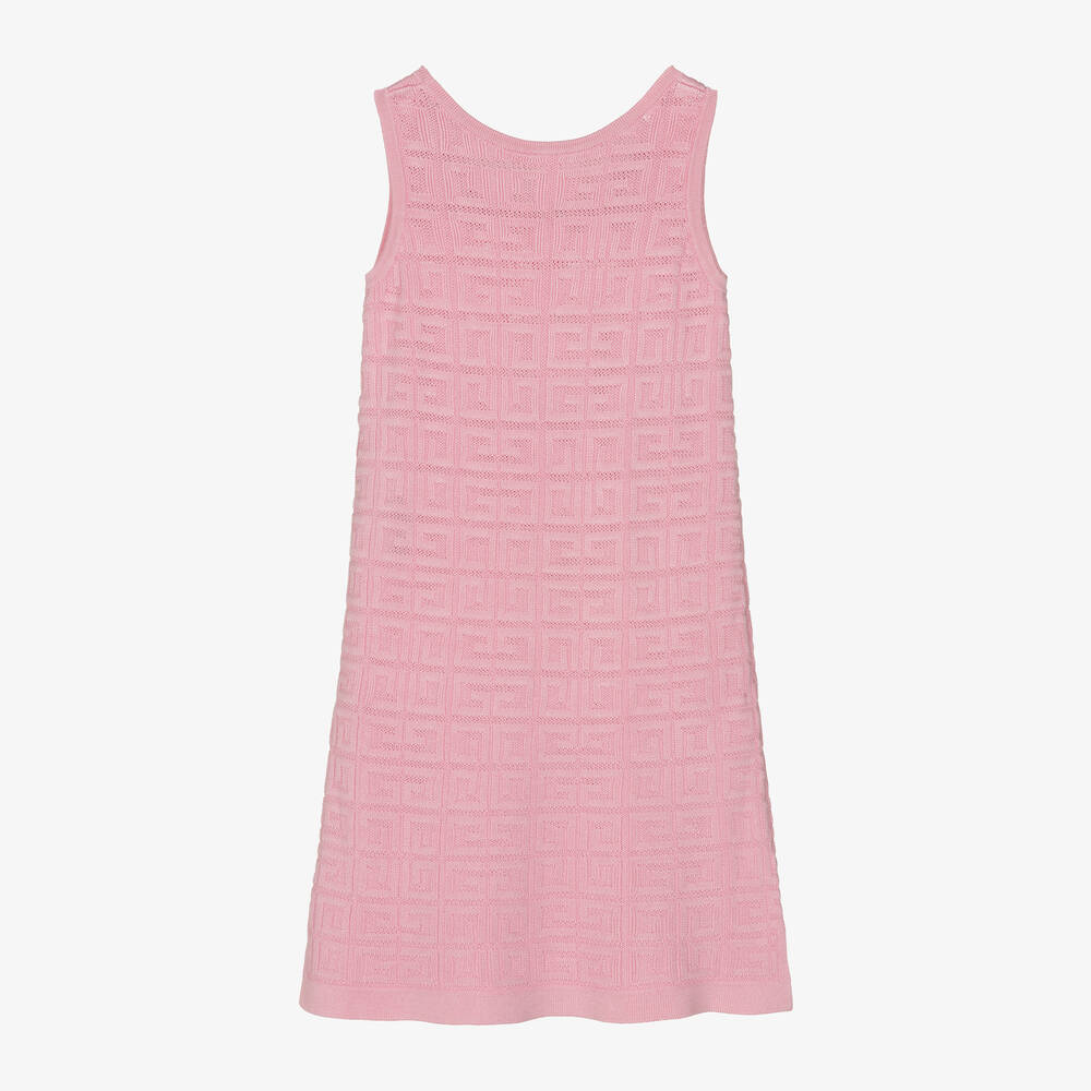 Givenchy-فستان ميدي بطبعة 4G مزيج فيسكوز لون زهري | Childrensalon Outlet