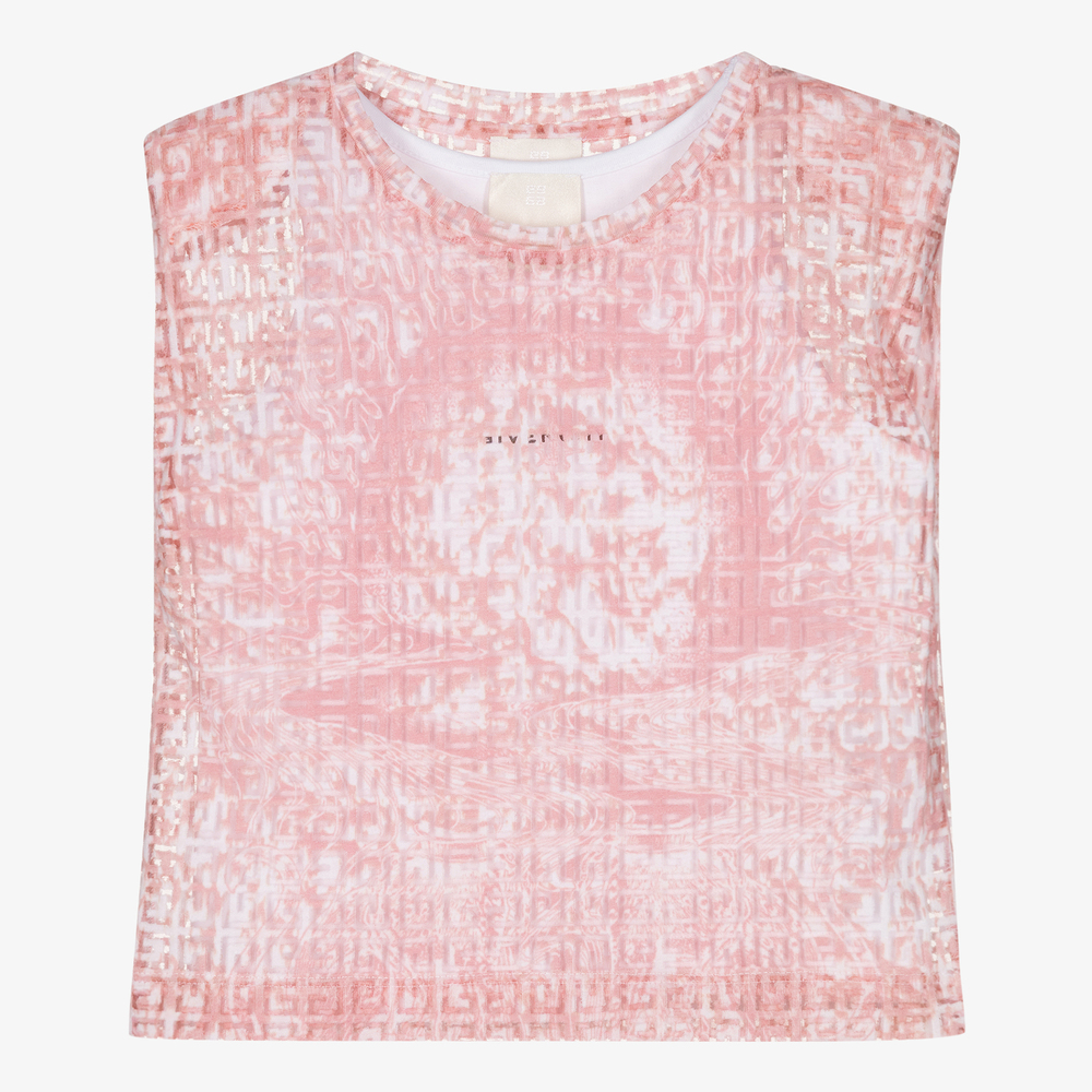 Givenchy - Розовый топ 2-в-1 с принтом 4G для девочек | Childrensalon
