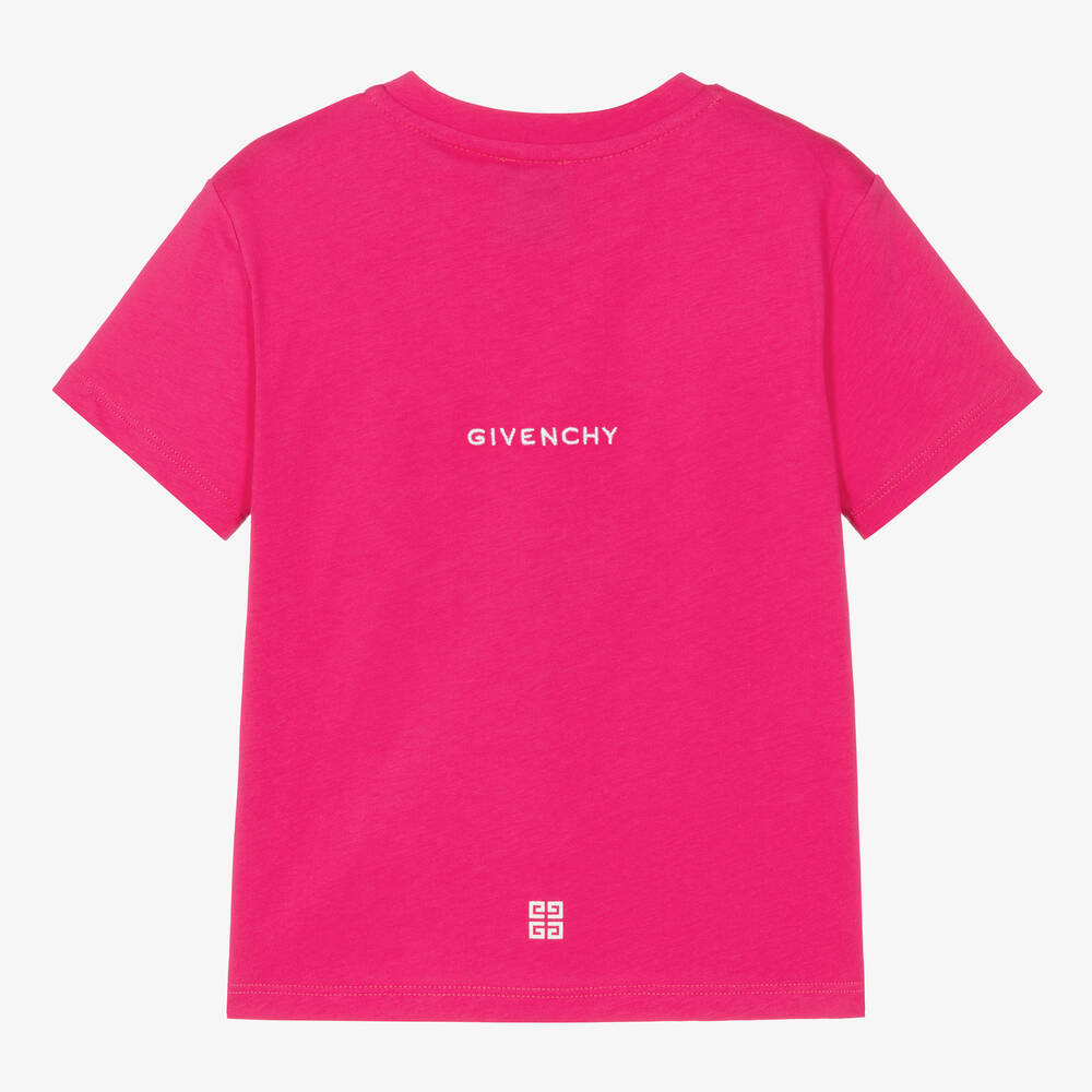 Givenchy-Girls Pink Cotton Disney & 4G T-Shirt | Childrensalon Outlet