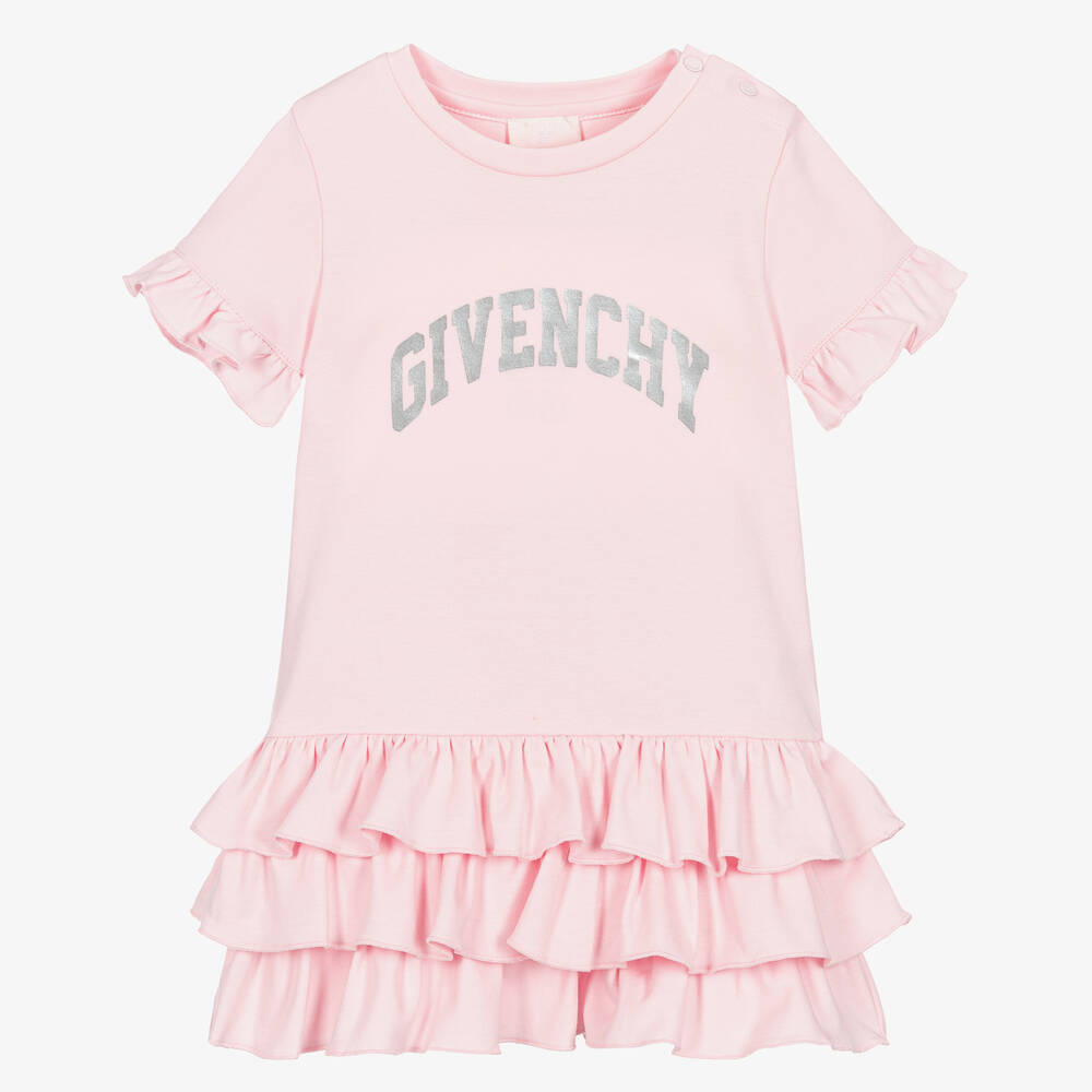 Givenchy - فستان أطفال بناتي قطن لون زهري | Childrensalon