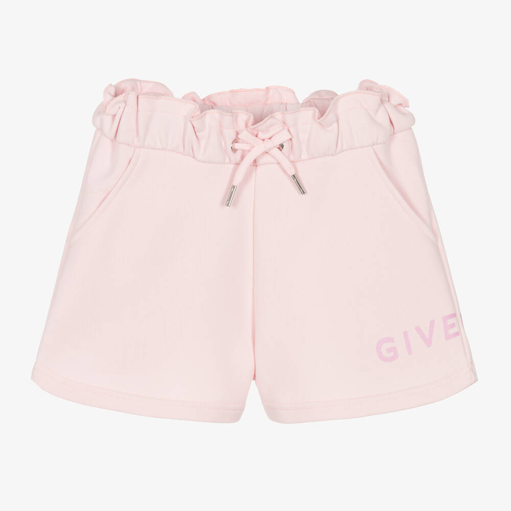Givenchy-Girls Pink Cotton Jersey Shorts | Childrensalon Outlet