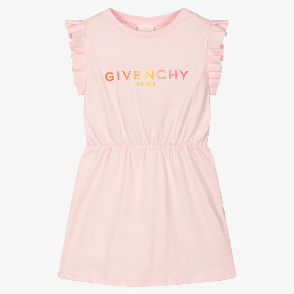 Givenchy Robe rose en coton fille Childrensalon Outlet