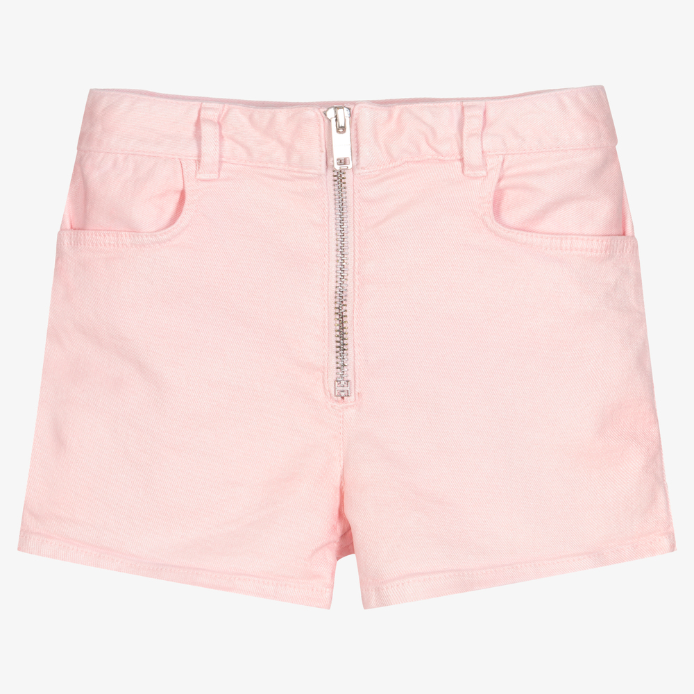 Givenchy-Girls Pink Cotton Shorts | Childrensalon Outlet