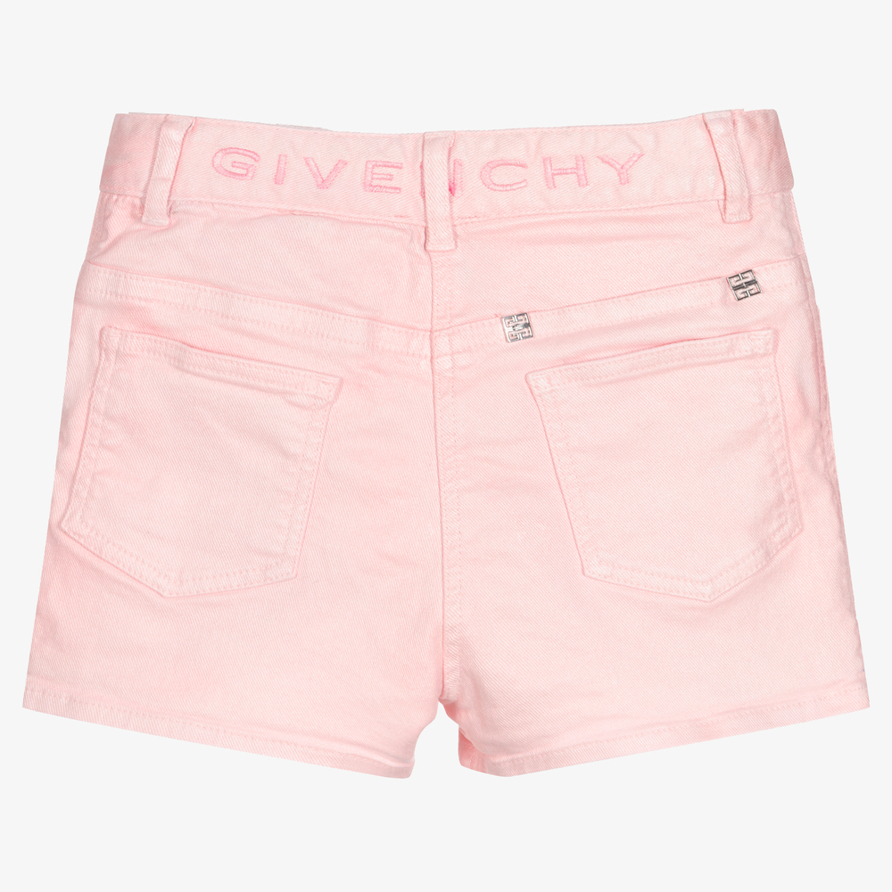 Givenchy-Girls Pink Cotton Shorts | Childrensalon Outlet