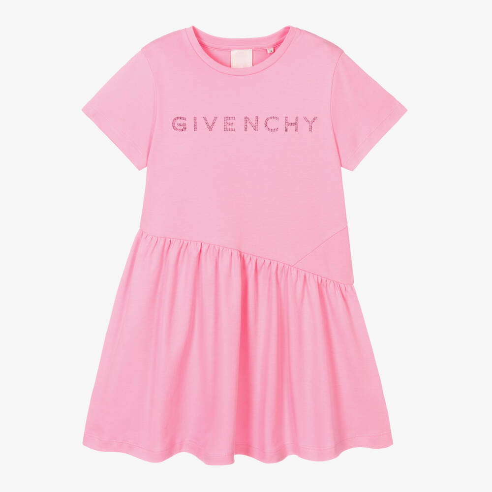 Givenchy-Girls Pink Cotton Tee Dress | Childrensalon Outlet