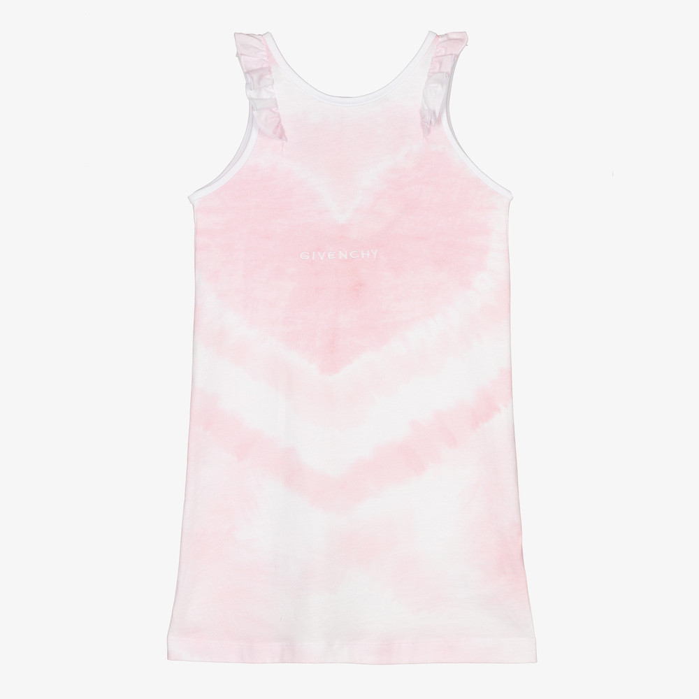 Givenchy-Girls Pink Heart Tie Dye Dress | Childrensalon Outlet