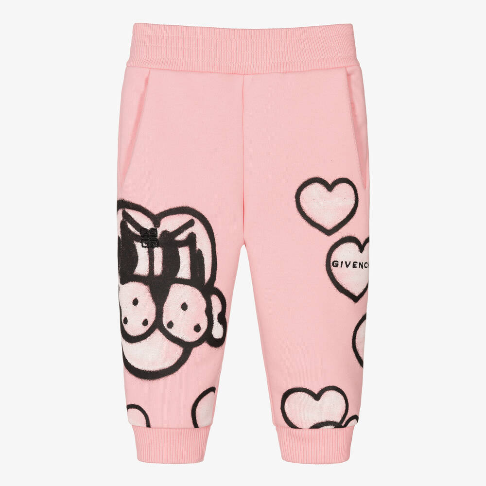 Givenchy - Girls Pink Hearts Joggers | Childrensalon