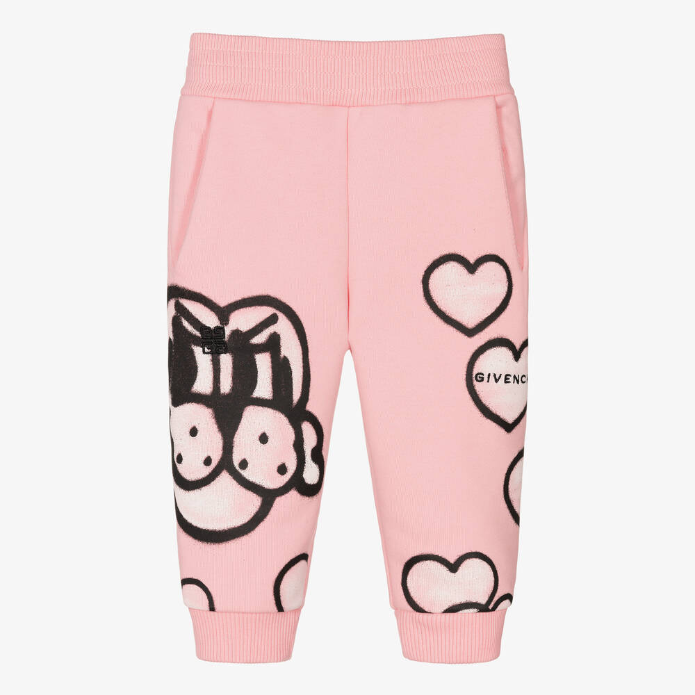 Givenchy - Pantalon de jogging rose à cœurs Fille | Childrensalon