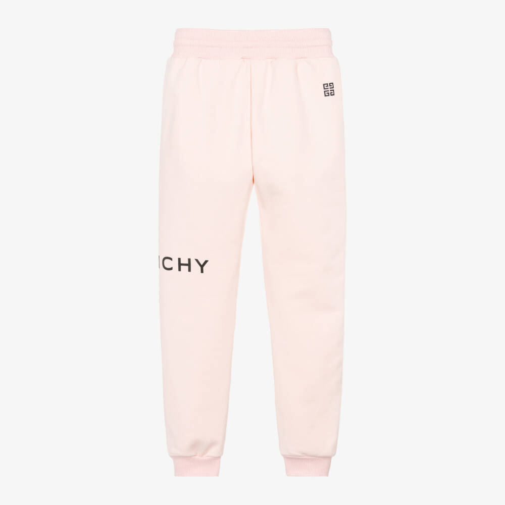 Givenchy-بنطال رياضي قطن شعار الماركة لون زهري | Childrensalon Outlet
