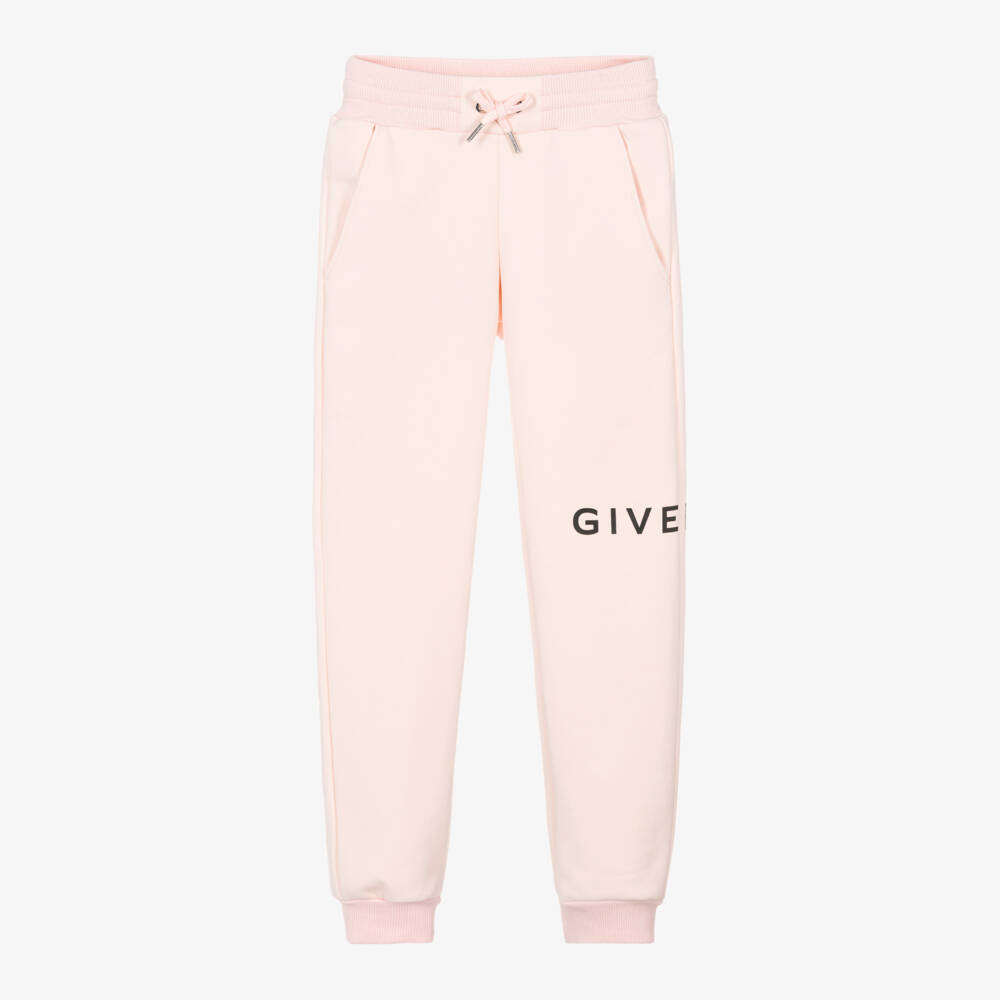 Givenchy-Girls Pink Logo Cotton Trousers | Childrensalon Outlet
