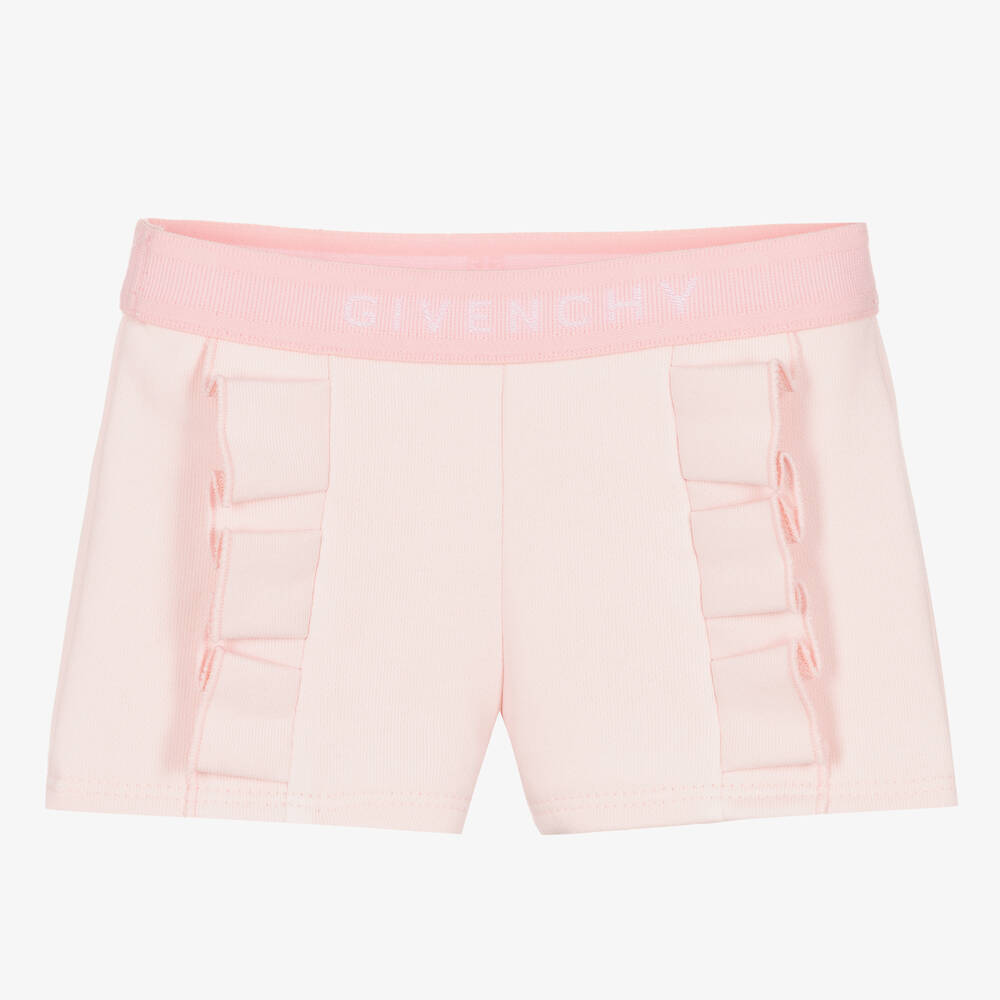 Givenchy-Girls Pink Logo Jersey Shorts | Childrensalon Outlet