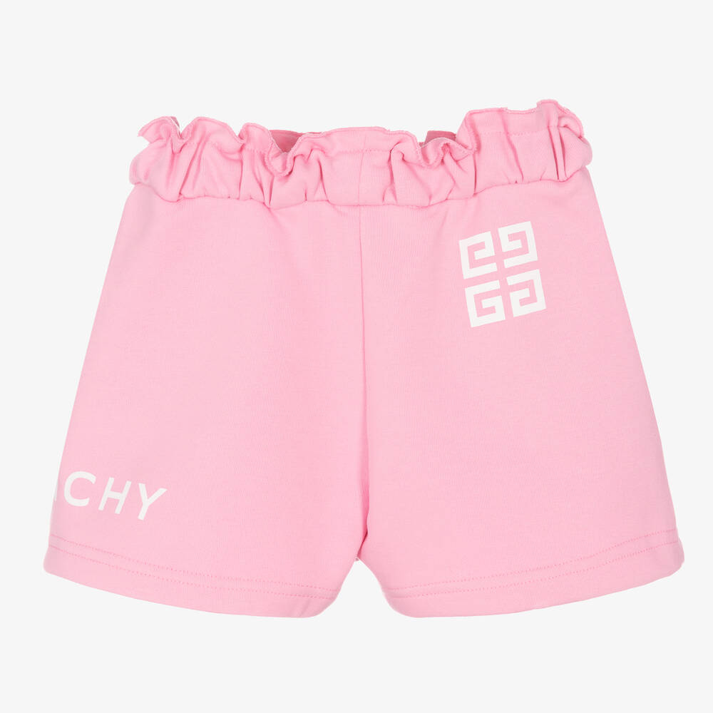 Givenchy - Girls Pink Logo Jersey Shorts | Childrensalon Outlet
