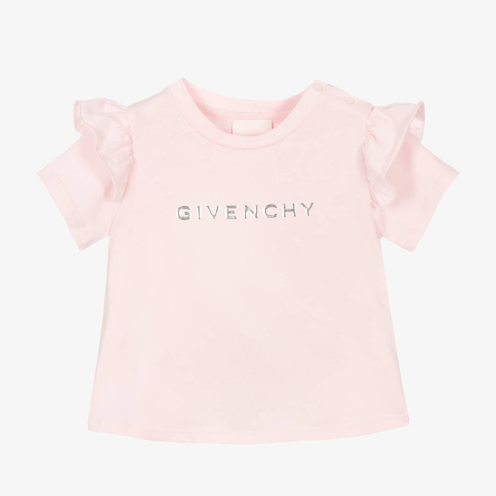 Givenchy - تيشيرت أطفال بناتي قطن جيرسي لون زهري | Childrensalon
