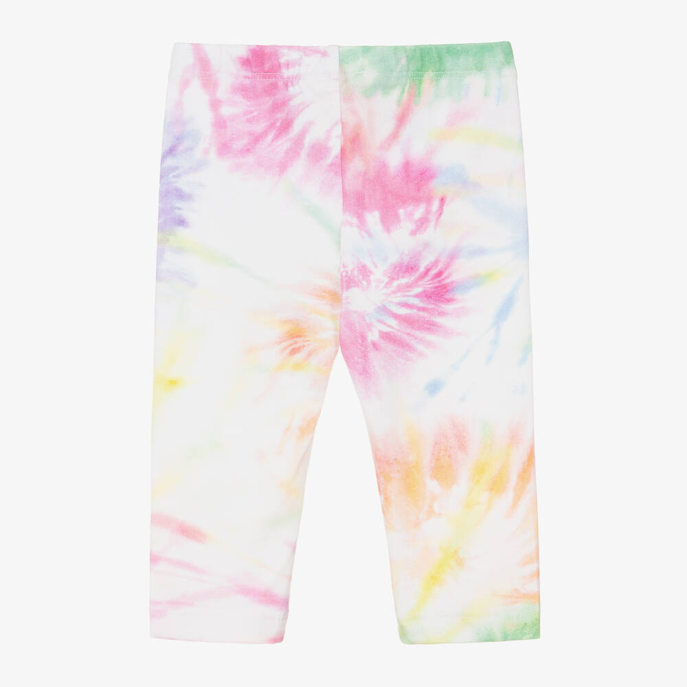 Givenchy-Girls Pink & Purple Tie Dye Cotton Leggings | Childrensalon Outlet