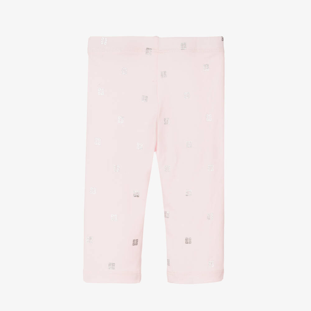 Givenchy-Girls Pink Stretch Logo Leggings | Childrensalon Outlet