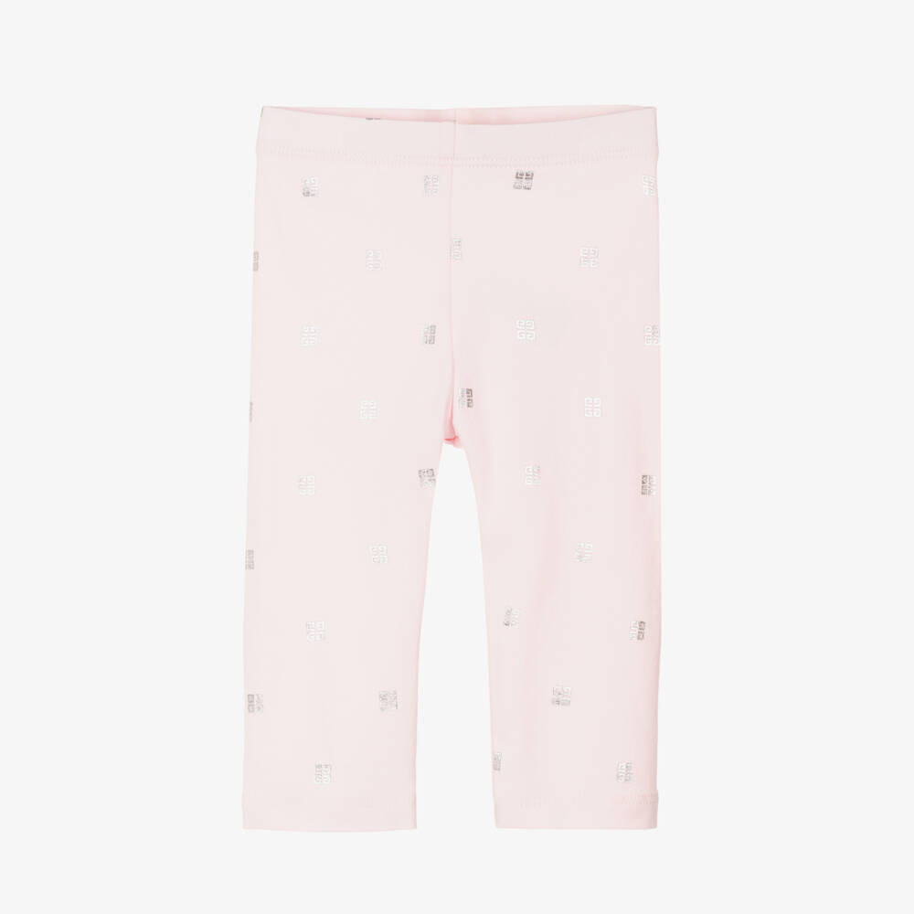 Givenchy-Girls Pink Stretch Logo Leggings | Childrensalon Outlet