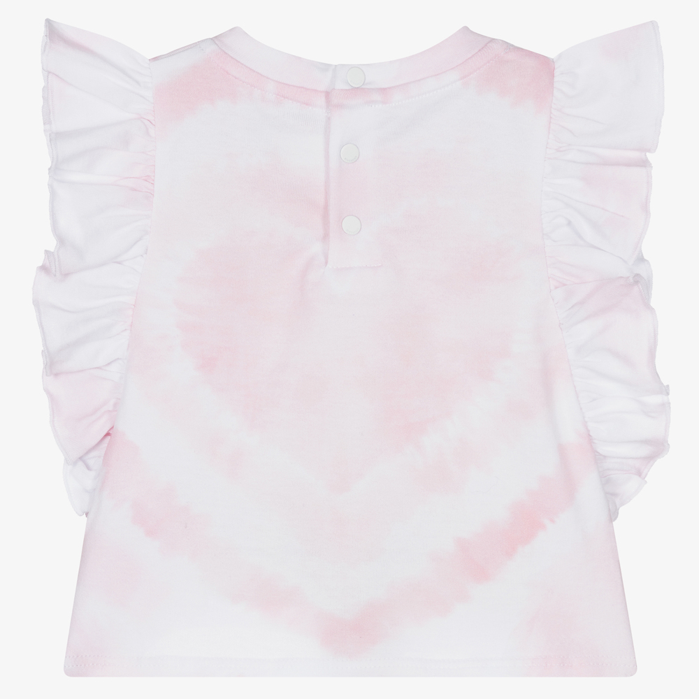 Givenchy-Розовый топ с сердцем с эффектом тай-дай для девочек | Childrensalon Outlet