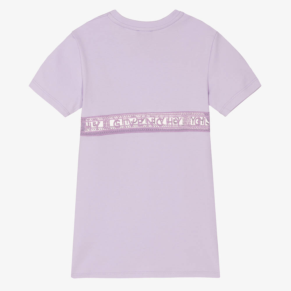 Givenchy-فستان قطن مزين بدانتيل لون بنفسجي | Childrensalon Outlet