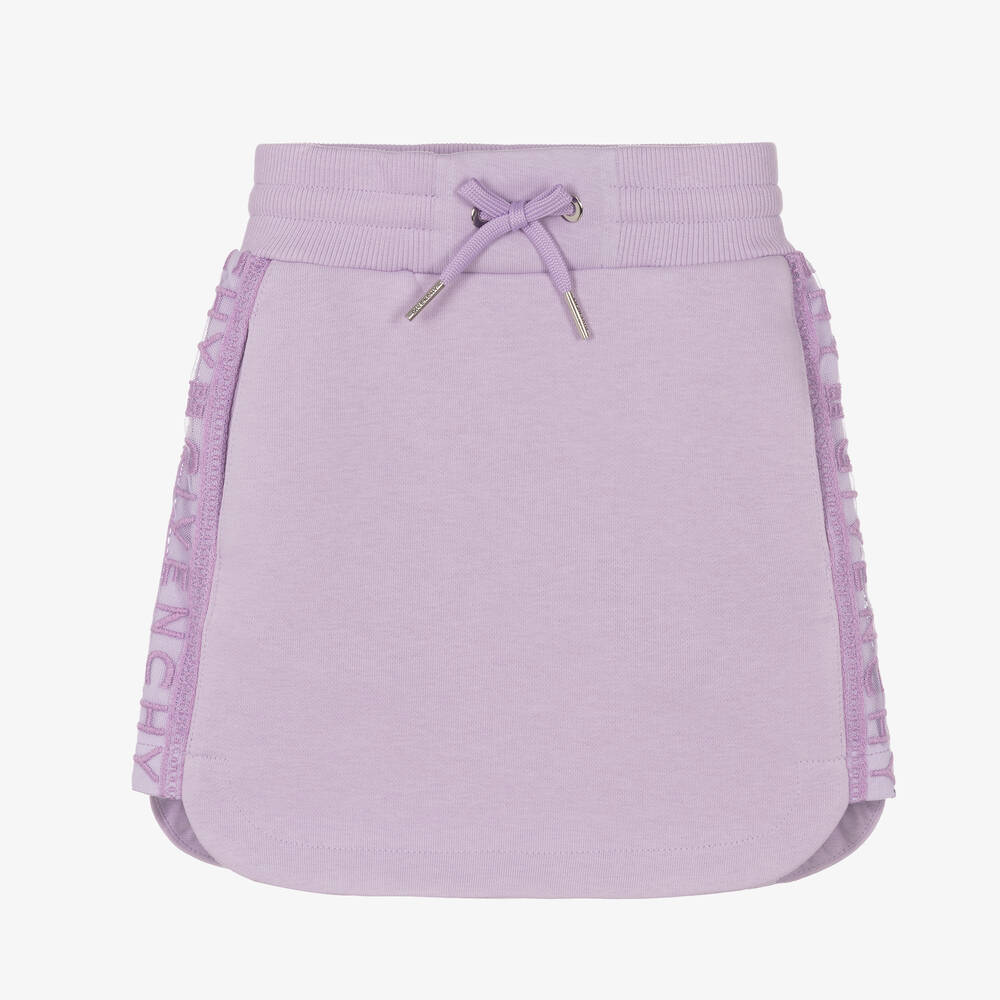 Givenchy - Girls Purple Cotton Logo Skirt | Childrensalon
