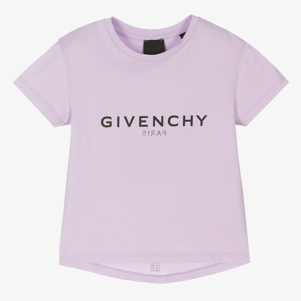 Givenchy - T-shirt violet en coton fille | Childrensalon