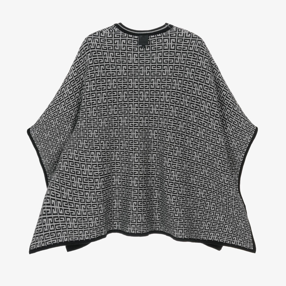 Givenchy-Girls Reversible Black Knit Poncho | Childrensalon Outlet