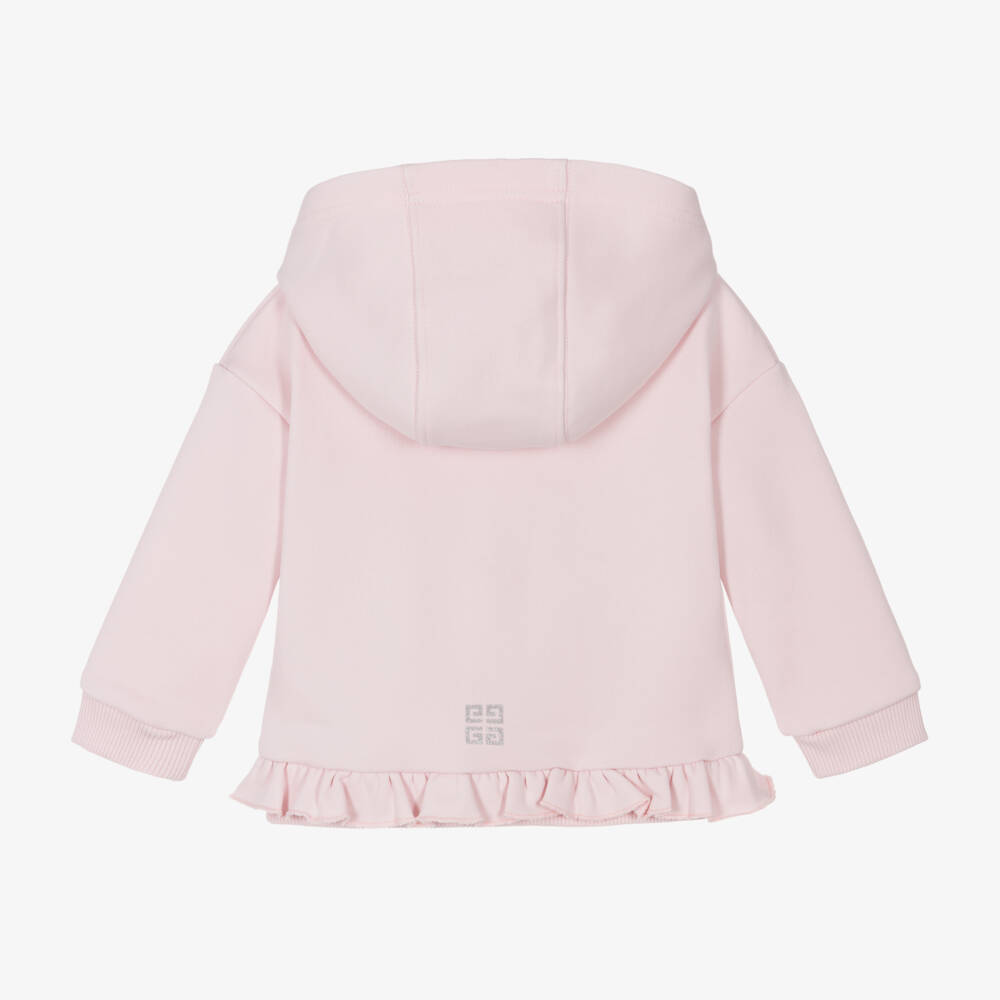 Givenchy-Girls Rose-Hued Cotton Zip Jacket | Childrensalon Outlet