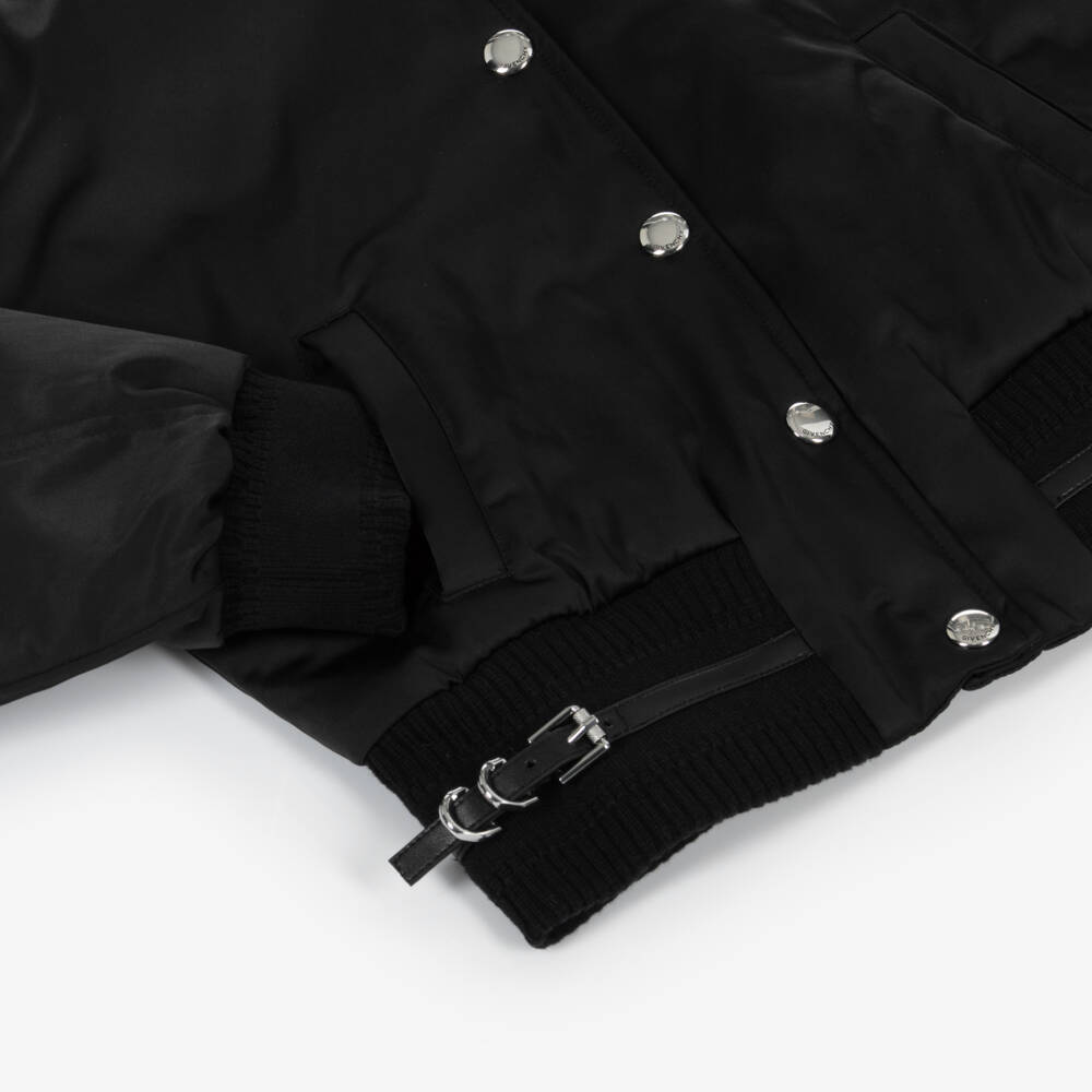 Givenchy-Girls Silky Black Designer Jacket | Childrensalon Outlet