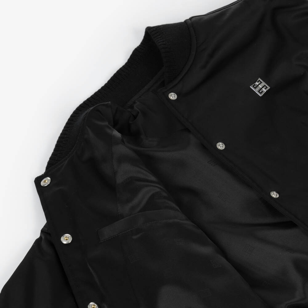 Givenchy-Girls Silky Black Designer Jacket | Childrensalon Outlet