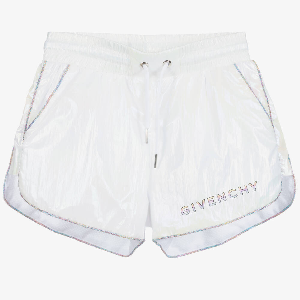 Givenchy - Girls Silver Logo Shorts | Childrensalon