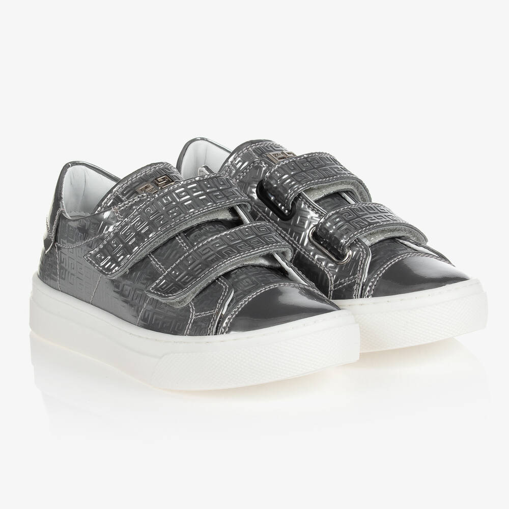 Givenchy - Girls Silver Velcro Trainers | Childrensalon