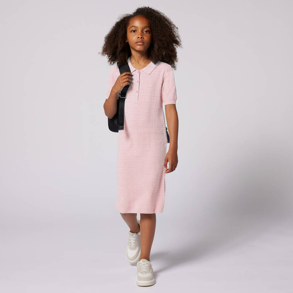 Givenchy-Мягкое розовое вязаное платье рубашка поло для девочек | Childrensalon Outlet