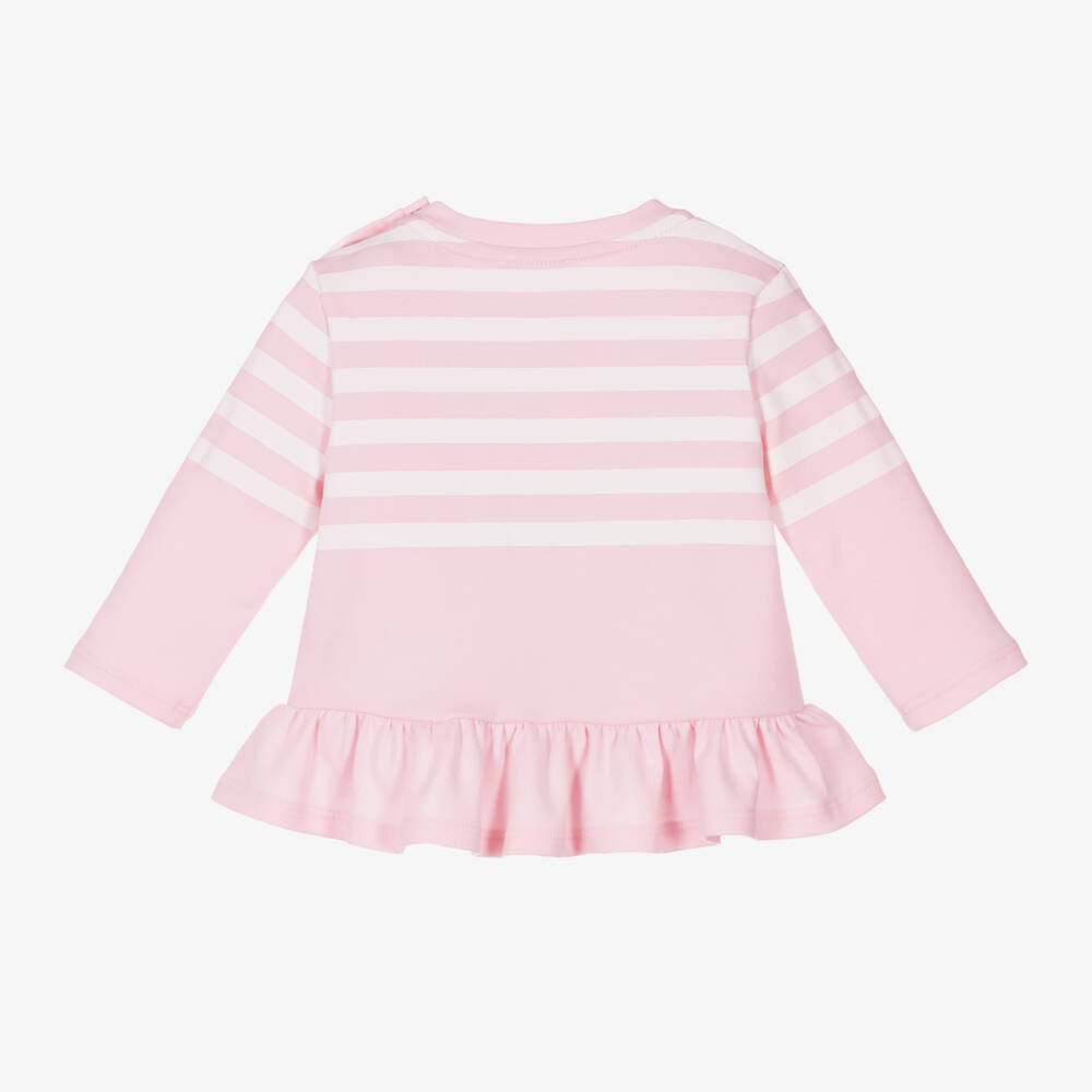 Givenchy-Girls Soft Pink Striped Top | Childrensalon Outlet