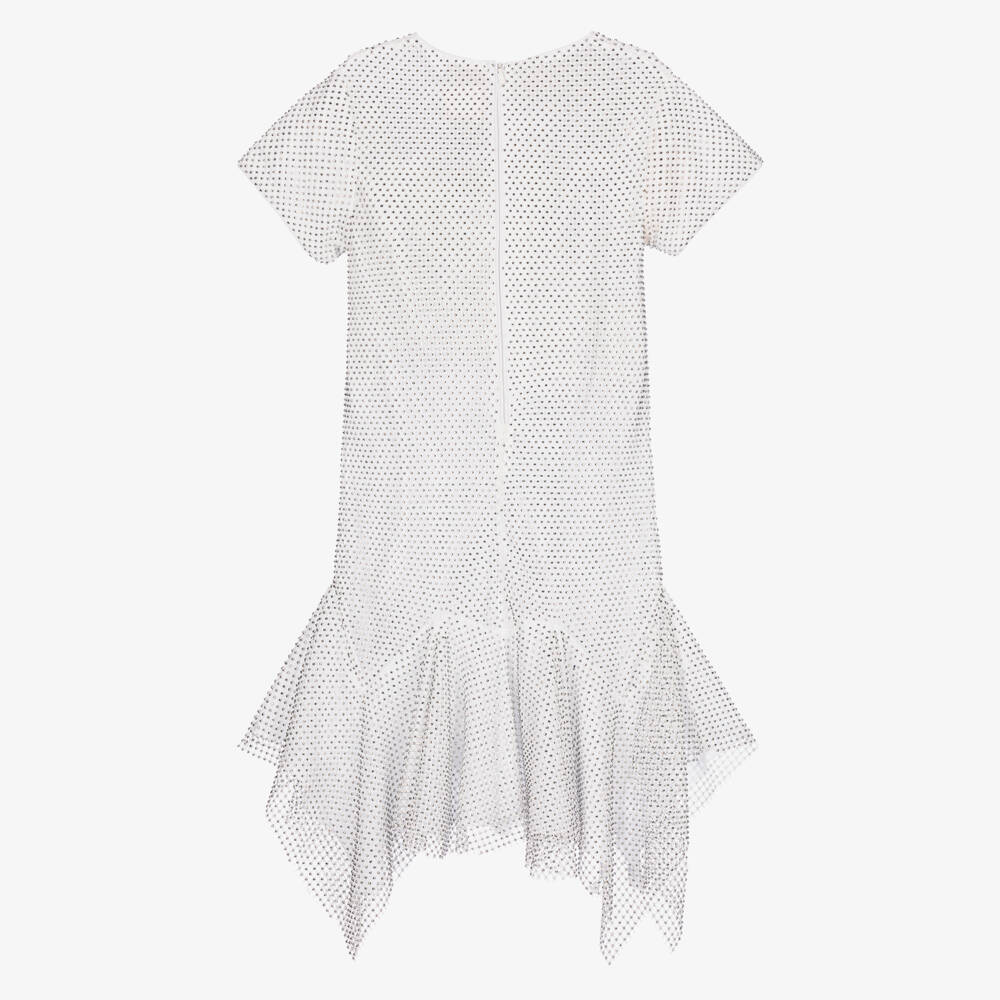 Givenchy-Girls Sparkling Silver Lattice Dress | Childrensalon Outlet