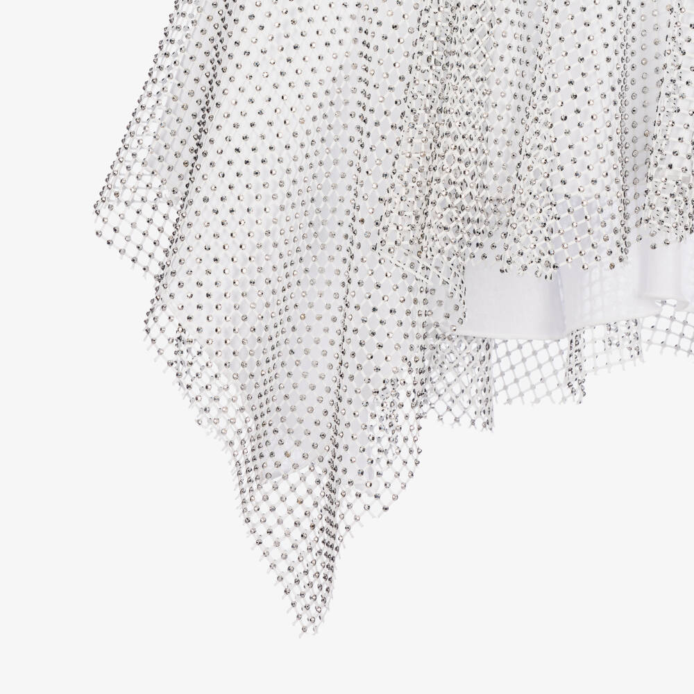 Givenchy-Girls Sparkling Silver Lattice Dress | Childrensalon Outlet