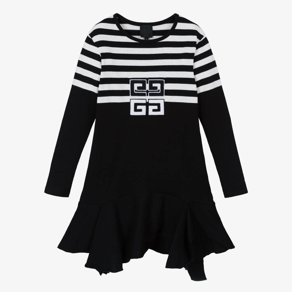 Givenchy-Girls Striped Cotton Jersey Dress | Childrensalon Outlet