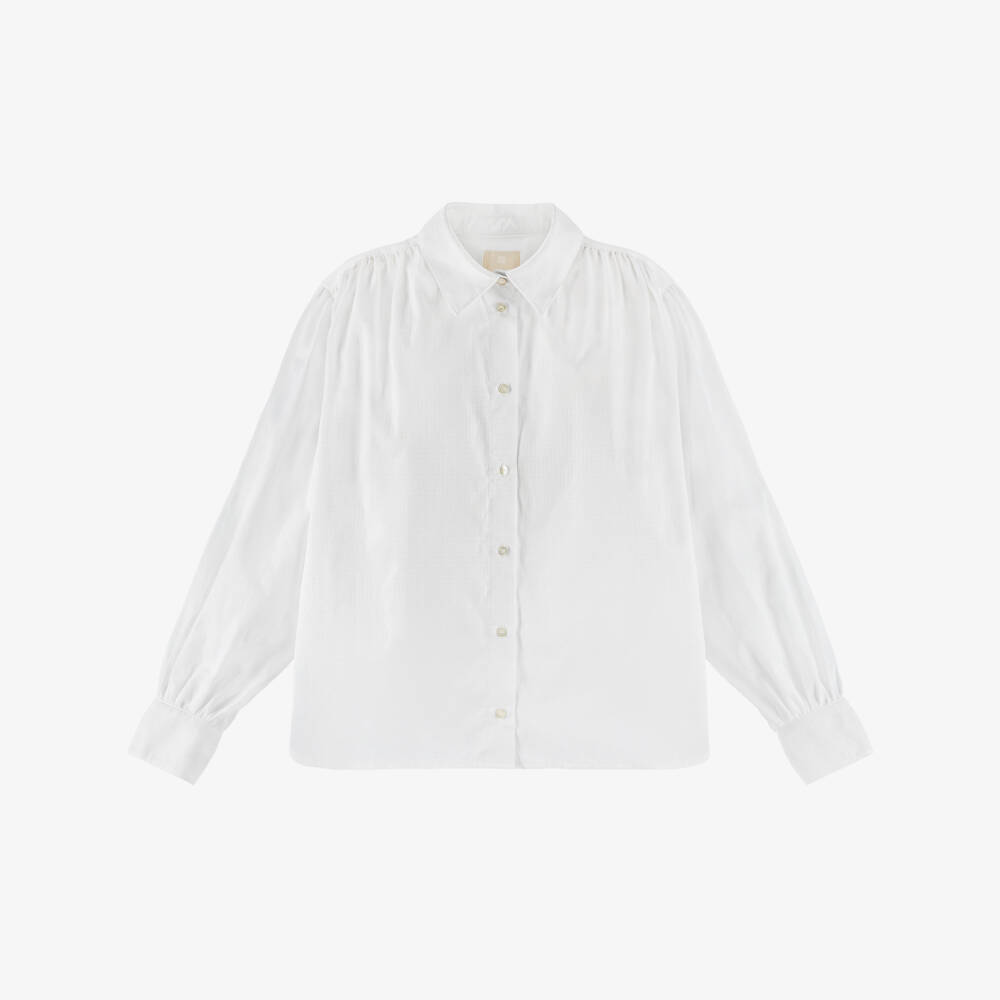 Givenchy-Элегантная белая хлопковая блузка для девочек | Childrensalon Outlet