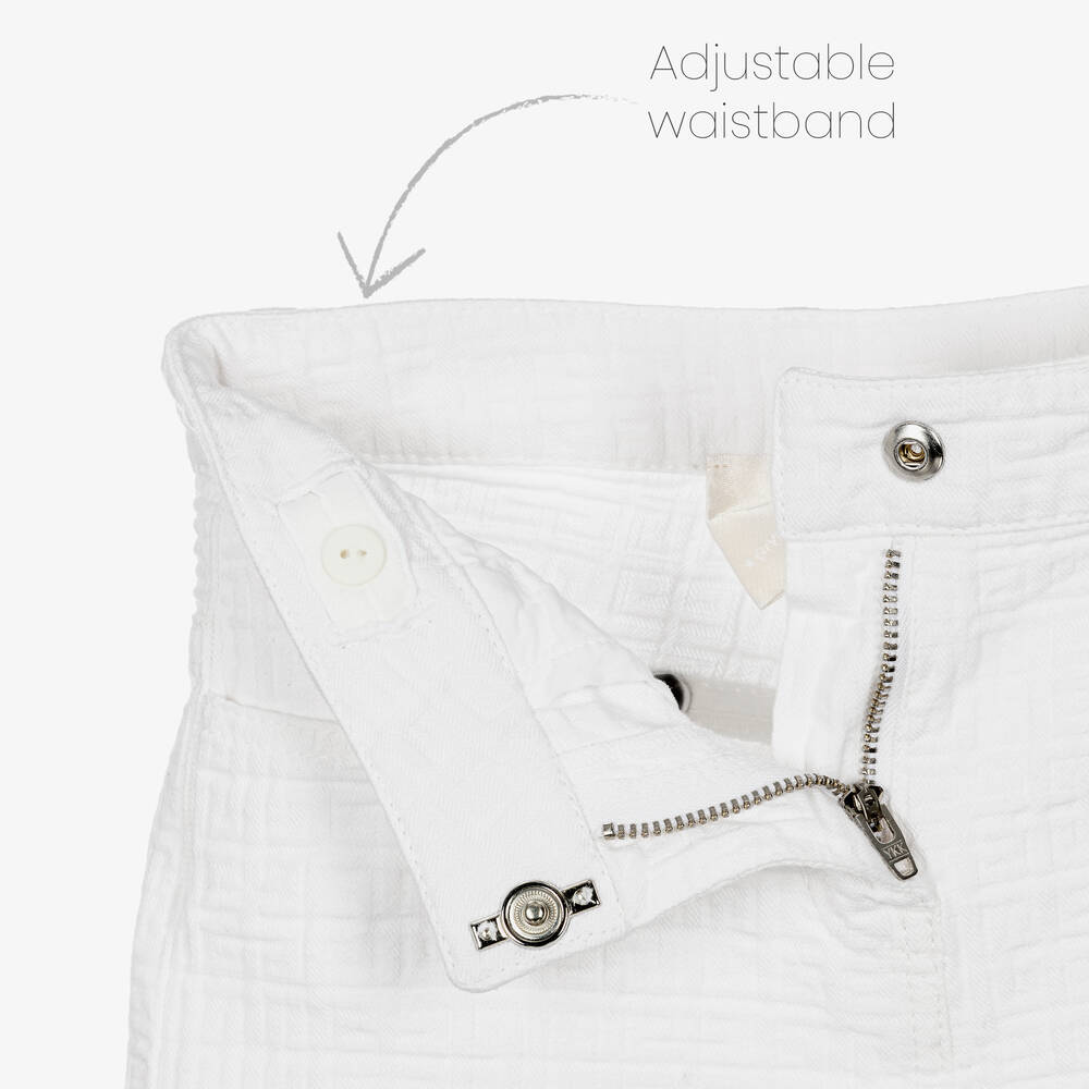 Givenchy-شورت قطن جاكارد تويل لون أبيض للبنات | Childrensalon Outlet