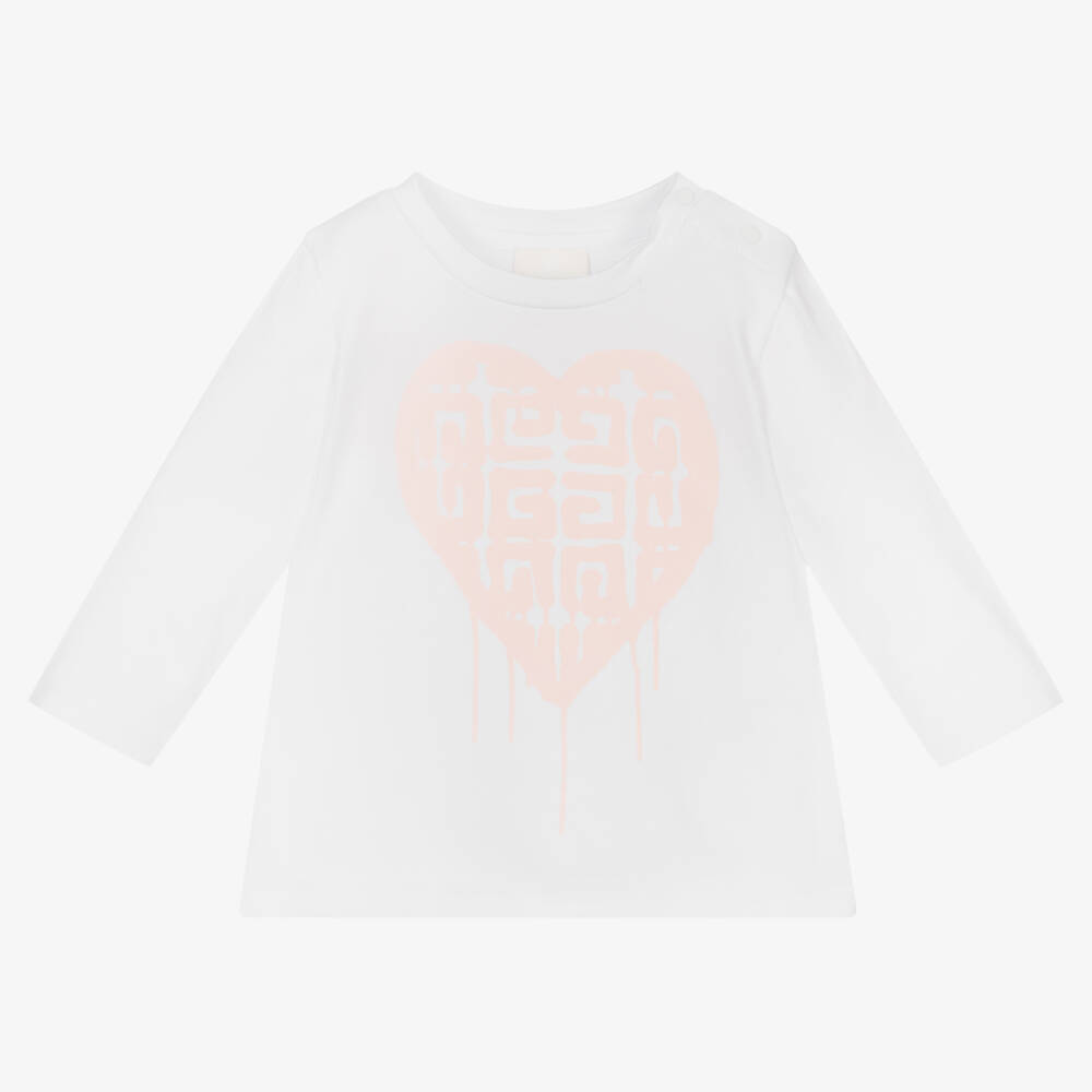 Givenchy - Haut blanc en coton 4G Fille | Childrensalon