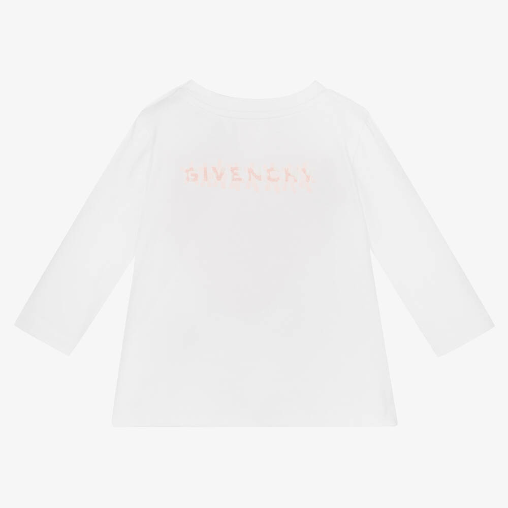 Givenchy-Girls White Cotton 4G Logo Top | Childrensalon Outlet