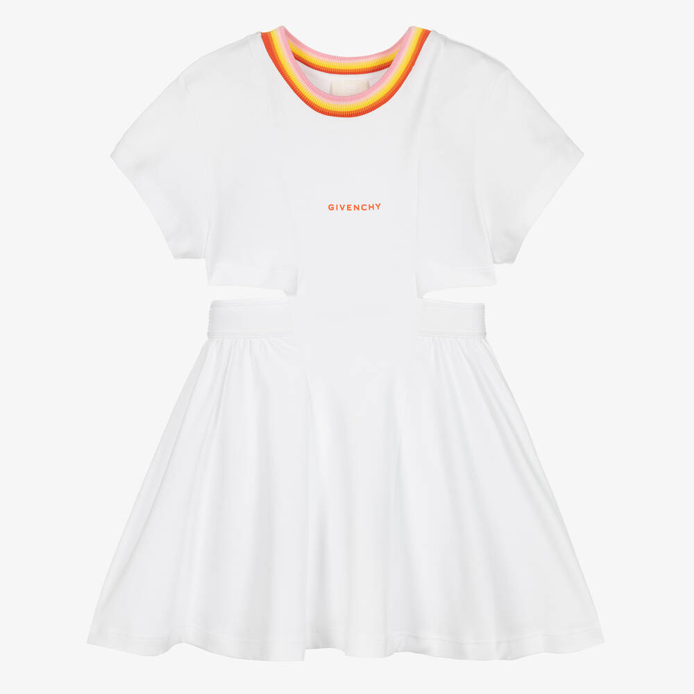 Givenchy - فستان قطن جيرسي لون أبيض | Childrensalon