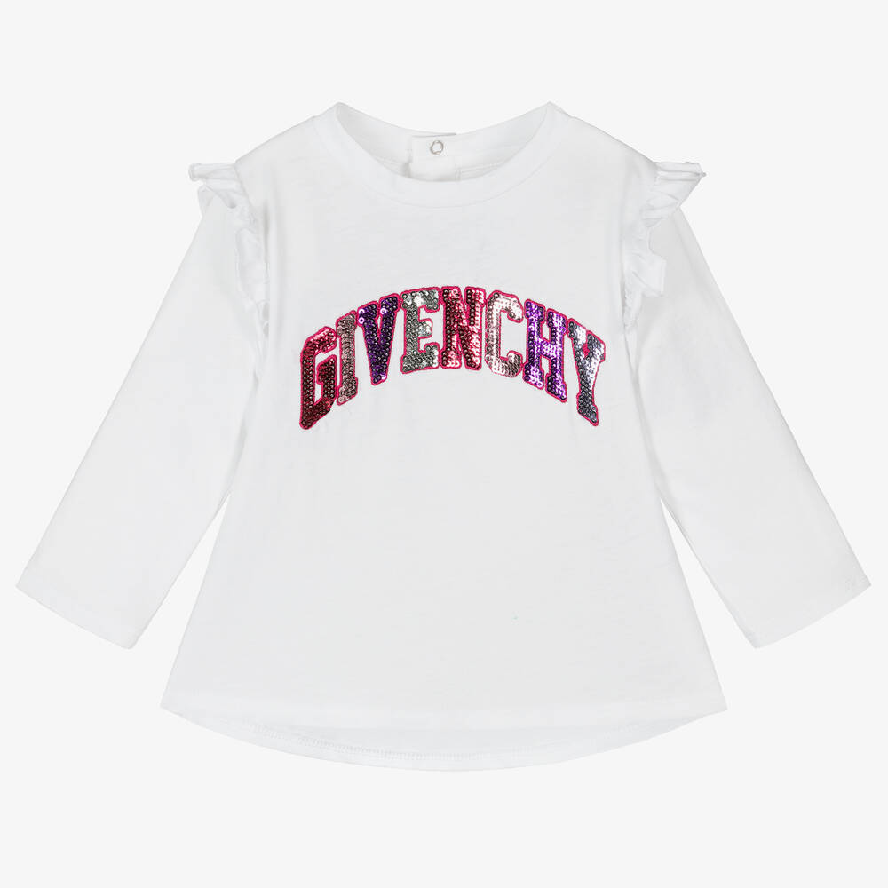 Givenchy-توب قطن جيرسي مزين بترتر للبنات | Childrensalon Outlet
