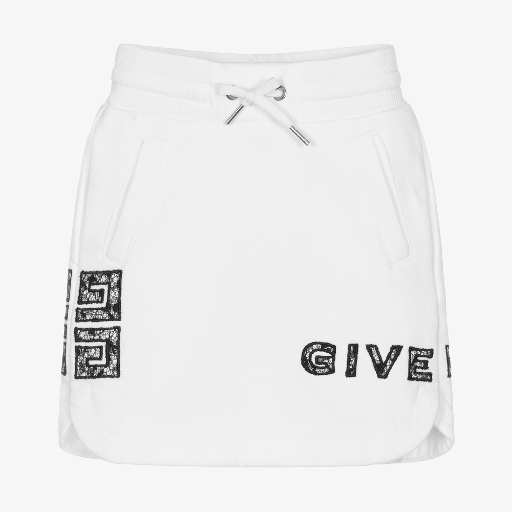 Givenchy - تنورة قطن جيرسي لون أبيض | Childrensalon